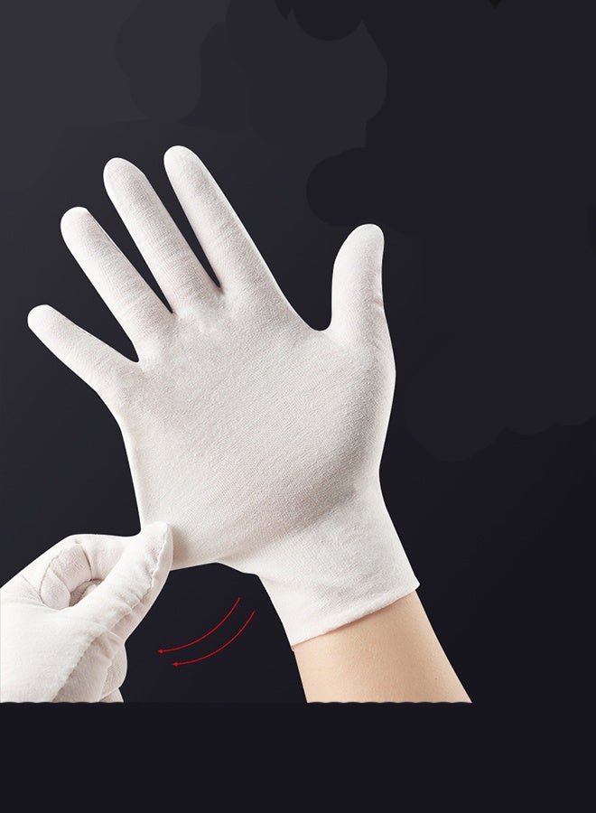 MANBO 12 Pairs White Pure Cotton Gloves, Thin Breathable & Sweat-Absorbent, Multi-Purpose for Collecting, Gardening & Crafting - Image 5
